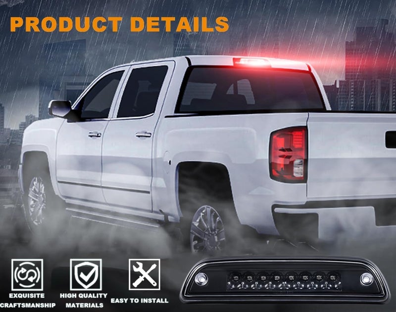 GPLUS LED 3rd Brake Light Fit Toyota Tacoma 1995-2015 Signal Stop Cargo Third Tail Lamp Clear Lens Black Housing - Image 3